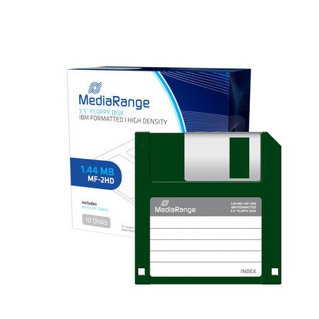 MediaRange 3.5 Floppy Disks 1.44MB|MF-2HD, Pack 10