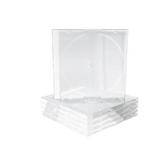 Pack 5 MediaRange CD Jewelcase para 1 disco, 10.4mm, bandeja transparente