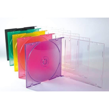 MediaRange CD Soft Slimcase for 1 disc, 5mm, assorted colors, Pack 20