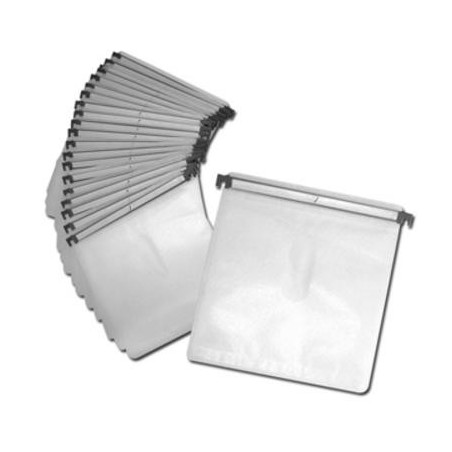 Sleeves with plastic bar for DJ cases, for 2 discs, white, Pack 20