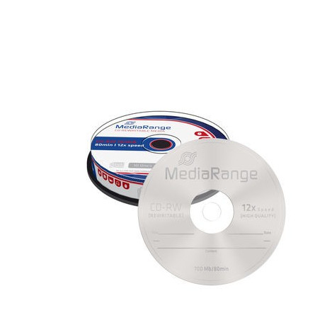 MediaRange CD-RW 700MB 80min 12x, reescribible, Tarrina 10