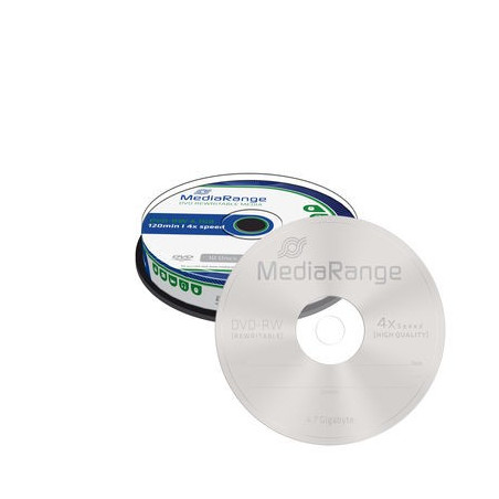 MediaRange DVD-RW 4.7GB 120min 4x speed, rewritable, Cake 10