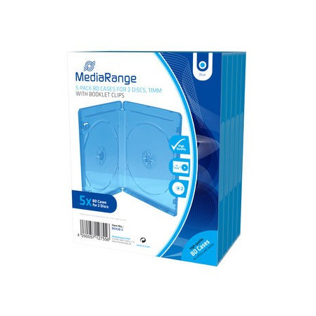 MediaRange Caixa BD para 1 disc0, 11mm, Azul, Pack 5