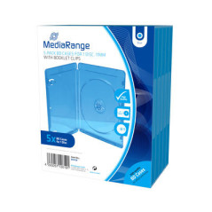 MediaRange Caixa BD para 1 disco, 11mm, Azul, Pack 5