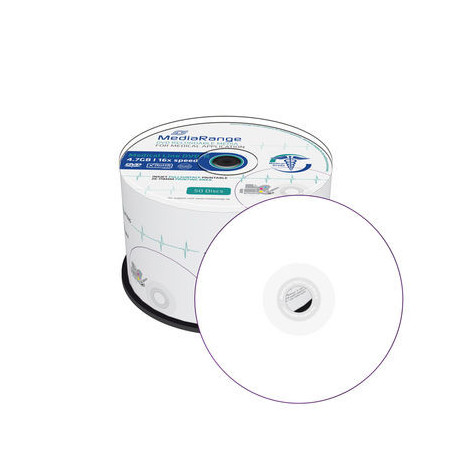 MediaRange Medical Line DVD-R 4.7GB|120min 16x speed, inkjet fullsurface printable, Cake 50