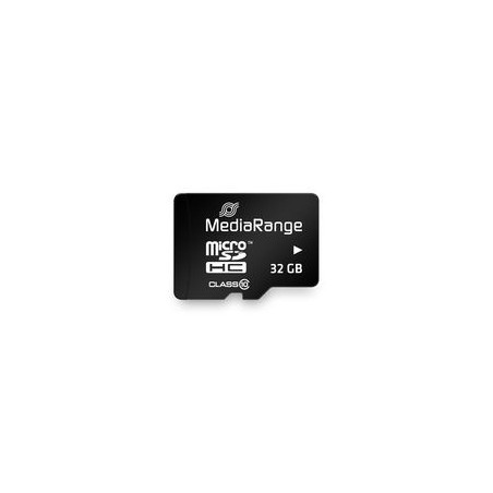 MediaRange microSDHC memory card, Class 10, with SD adapter, 32GB