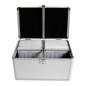 MediaRange Media storage case for 200 discs, aluminum look, with hanging sleeves, silver