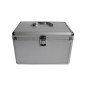 MediaRange Media storage case for 200 discs, aluminum look, with hanging sleeves, silver