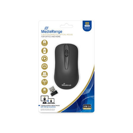 MediaRange 3-button wireless optical mouse, black