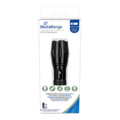 MediaRange LED flashlight with powerbank, 1.800mAh battery, black