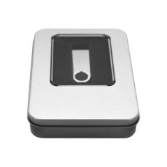 Aluminum storage box for USB flash drives, 115 x 85 x 22mm, silver