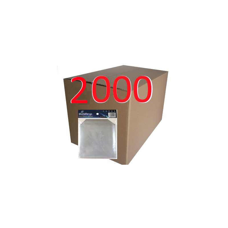 2000 sachets plastique MediaRange pour CD/DVD individuels