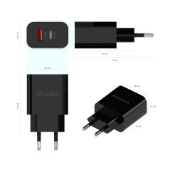 Cargador 20W - 1xUSB-C PD3.0 + 1xUSB-A QC3.0