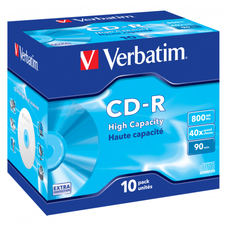 Verbatim CD-R 800MB 40X EXTRA PROTECTION SURFACE Jewelcase Pack 10