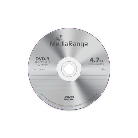 MediaRange DVD-R 4.7GB|120min 16x speed, Cake 25