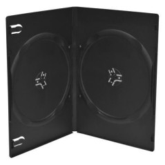 Pack 100 - 7mm Caja DVD Double Slim para 2 discs, Negra