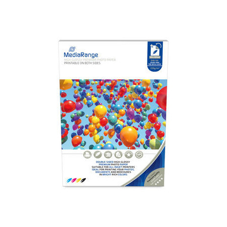 MediaRange A4 210 x 297mm Papel Foto para impressoras inkjet, double-sided high-glossy, 220g/m², 50 uni