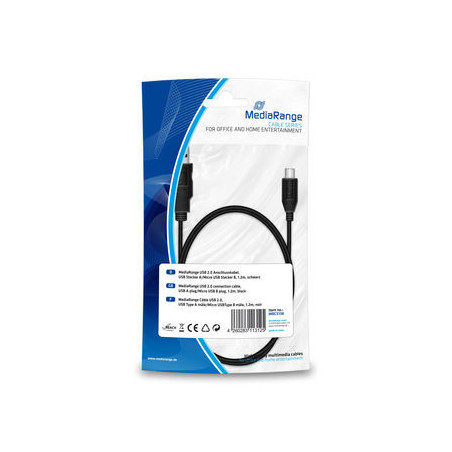 Cable, USB 2.0 para micro USB 2.0 B , 1.2m