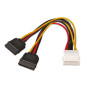 Cable SATA Alimentacion - Molex 4pin/M-2xSATA Hembra - 20cm - 100% Cobre