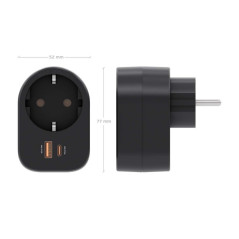 Multiprise murale multifonction avec 1 prise + 1xUSB-C 20W PD3.0 - 1xUSB-A 20W QC3.0