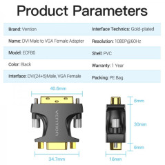 DVI Male to VGA Female Adapter