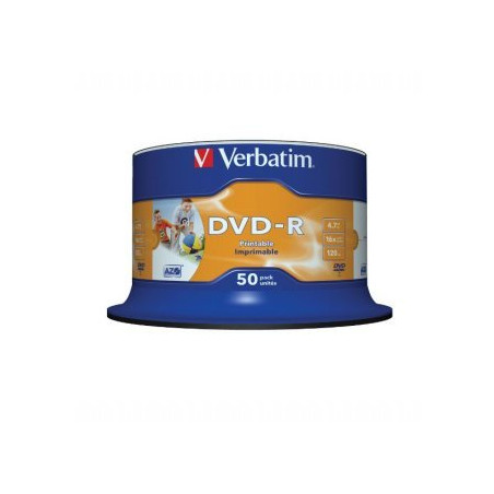 Verbatim DVD-R AZO 4.7GB 16X WIDE PRINTABLE SURFACE NON-ID Cake 50