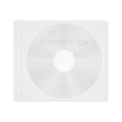 MediaRange Fleece sleeves for 2 discs, for standard binders and files, white, 50 pack