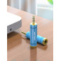 Adaptateur Jack 3.5 Mâle vers Jack 6.5 Mâle - Couleur Bleue