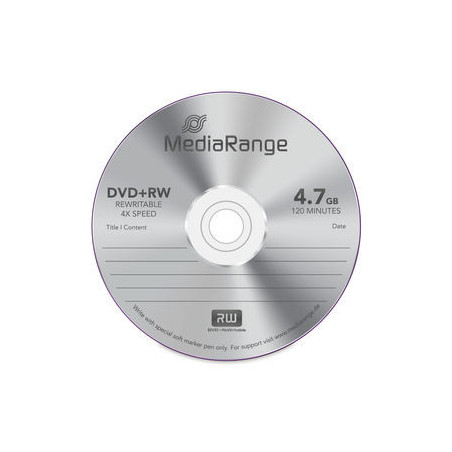 MediaRange Rewritable DVD+RW 4.7GB I 120min, 4x Speed, Cake 10