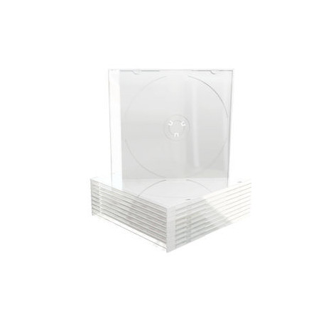 Boîtier CD Slimcase pour 1 disque, 5,2 mm, plateau transparent, Pack 10