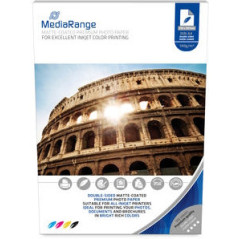 MediaRange DIN A4 Photo Paper for inkjet printers, dual-side matte-coated, 140g, 100 uni