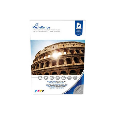 MediaRange DIN A4 Photo Paper for inkjet printers, dual-side matte-coated, 140g, 100 sheets