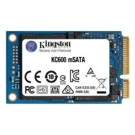 Kingston KC600 Unidade de estado sólido SSD 256 GB SATA3 mSATA 3D TLC NAND