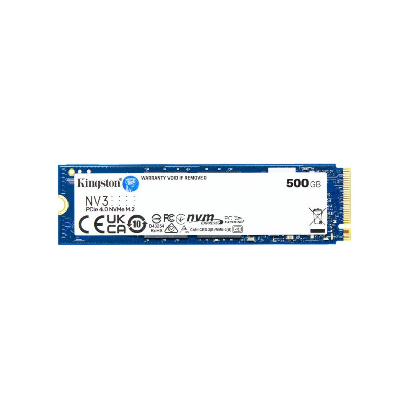 Disque SSD Kingston NV3 M2 2280 500 Go PCIe 4.0 NVMe 3D NAND