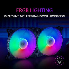 Kit Mars Gaming de 2 Fans espectaculares FRGB RAINBOW 360- 120x120x25mm