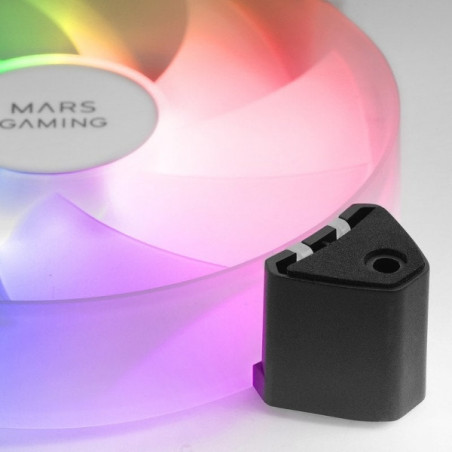 Mars Gaming MF-3A Kit de Ventiladores ARGB - Iluminacion 360 Sin Marco - Efectos ARGB Rainbow