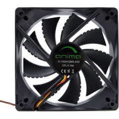 Ventilador Tacens Anima AF12 120mm - Carcaça e lâminas pretas - Velocidade Máx. 1200 rpm