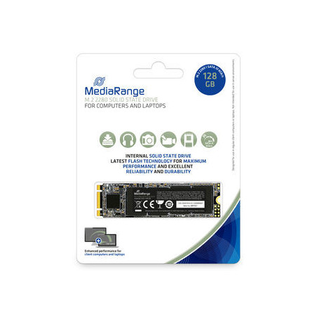 Disque SSD interne MediaRange M.2 2280, SATA 6 Gb/s, 128 Go,