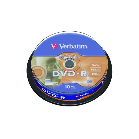 Verbatim DVD-R AZO 4.7GB 16X LIGHTSCRIBE SURFACE VERSION 1.2 Cake 10