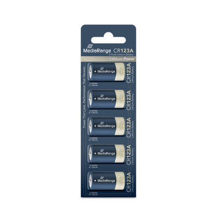 Pilhas Litio CR123A|3V MediaRange, Pack 5