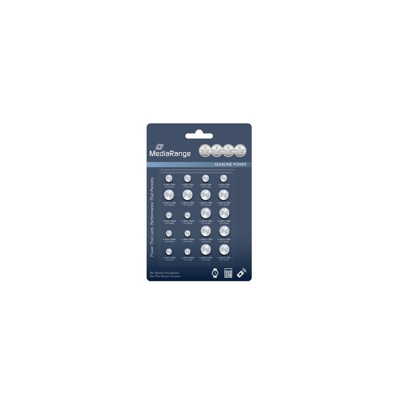 Kit Premium Alkaline Coin Cells, AG3|AG4|AG10|AG13, Pack 20 Kit Premium Alkaline Coin Cells, AG3|AG4|AG10|AG13, Pack 20