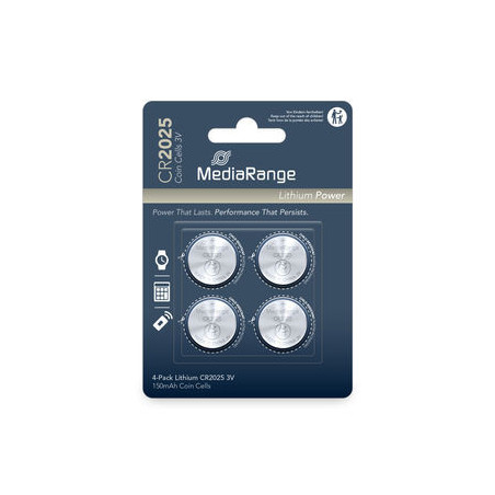 Pilas Lithium boton Cell|CR2025 3V Pack 4 Unidades MEDIARANGE