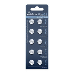 Pila de Boton Alcalina AG10|LR54 Pack 10 Unidades MEDIARANGE
