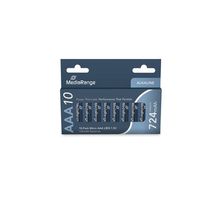 Pilhas Alcalinas AAA|LR03 1.5V Pack10 Unidades MEDIARANGE