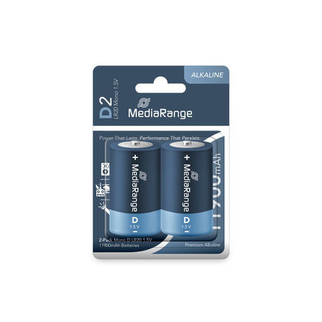 MediaRange Premium Alkaline Batteries, Mono D|LR20|1.5V, Pack 2