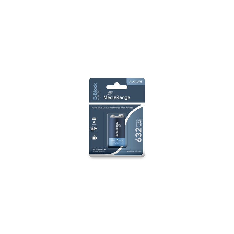 MediaRange Premium Alkaline Battery, E-Block|6LR61|9V MediaRange Premium Alkaline Battery, E-Block|6LR61|9V