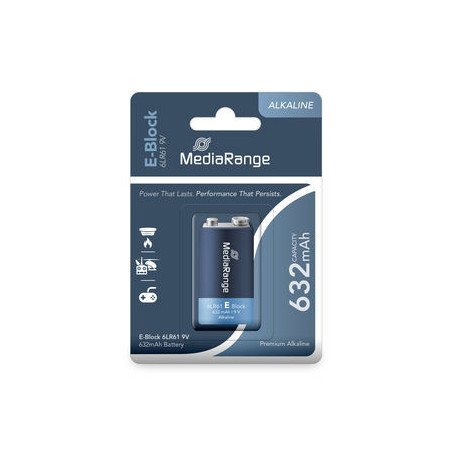 MediaRange Premium Alkaline Battery, E-Block|6LR61|9V