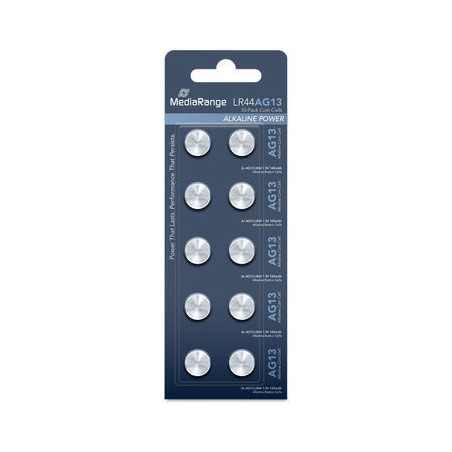 Pila AG13 / LR44 Alcalina de Botón Mediarange Pack de 10