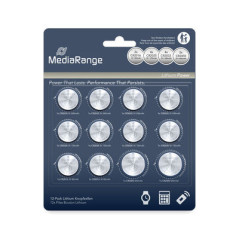 MediaRange Lithium Coin Cells, Assorted set, CR2016|CR2025|CR2032|CR2450, Pack 12