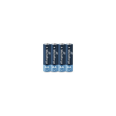 MediaRange Premium Alkaline Batteries, Mignon AA|LR6|1.5V, Pack 4